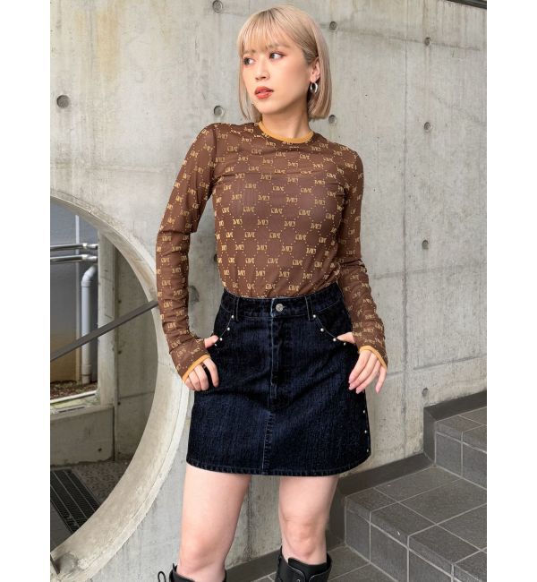 MURUA「フロッキーデニムミニスカート」|スカート|