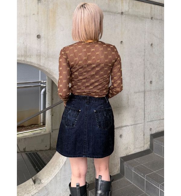 MURUA「フロッキーデニムミニスカート」|スカート|