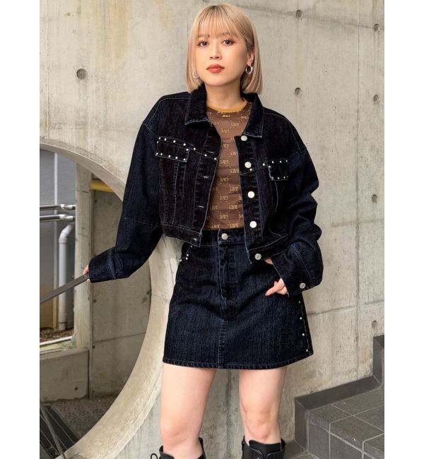 MURUA「フロッキーデニムミニスカート」|スカート|