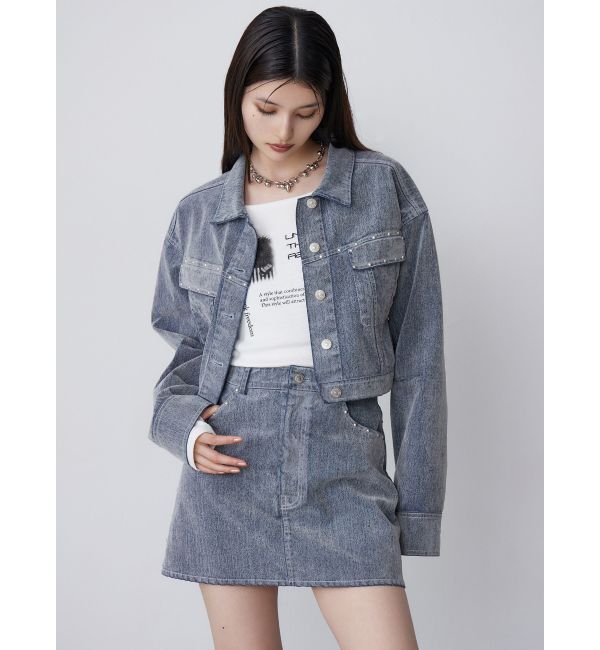 MURUA「フロッキーデニムミニスカート」|スカート|