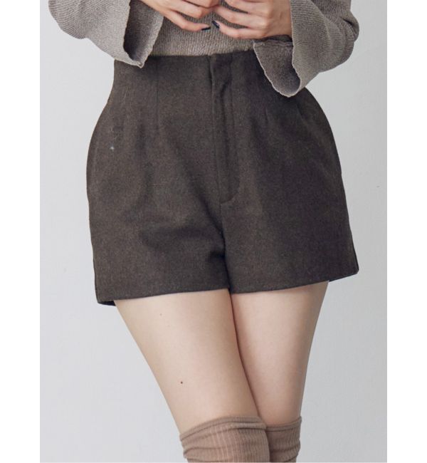 MURUA「ウールライクタックショートパンツ」|その他|ブラウン