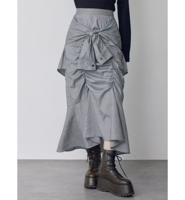 MURUA「ラップシャツロングスカート」|スカート|グレー