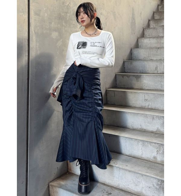 MURUA「ラップシャツロングスカート」|スカート|