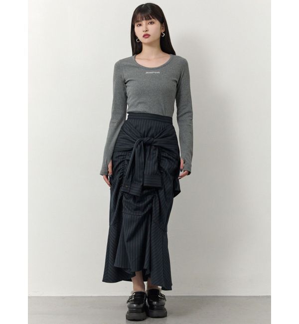 MURUA「ラップシャツロングスカート」|スカート|