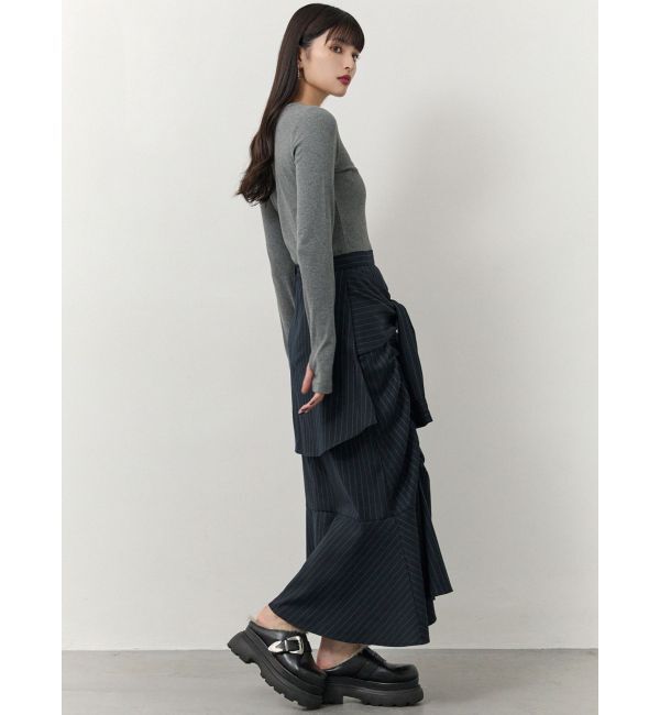MURUA「ラップシャツロングスカート」|スカート|