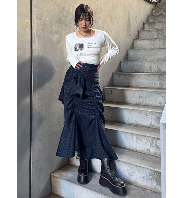 MURUA「ラップシャツロングスカート」|スカート|