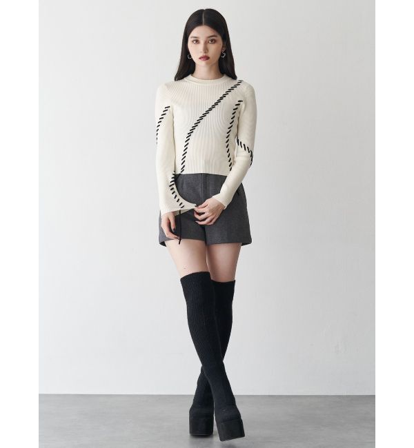 MURUA「ステッチリブニット」|ニット・セーター|
