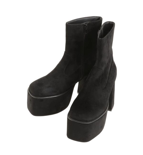 MURUA「ベロアスクエアブーツ」|ショートブーツ|