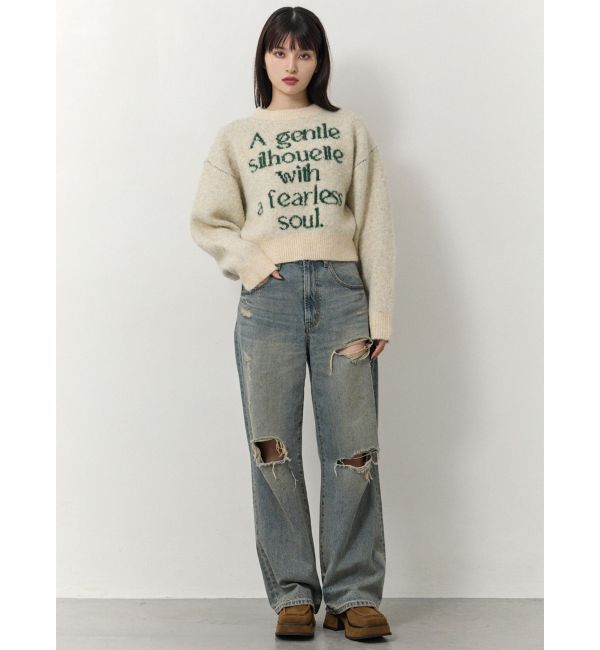 MURUA「フレーズカラーロゴニット」|ニット・セーター|