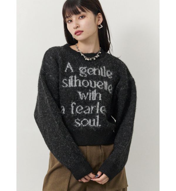 MURUA「フレーズカラーロゴニット」|ニット・セーター|ブラック