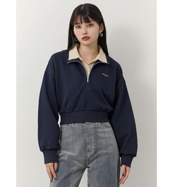 MURUA「シャツレイヤードハーフジップスウェット」|スウェット・ジャージ|