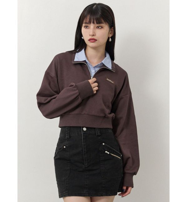 MURUA「シャツレイヤードハーフジップスウェット」|スウェット・ジャージ|