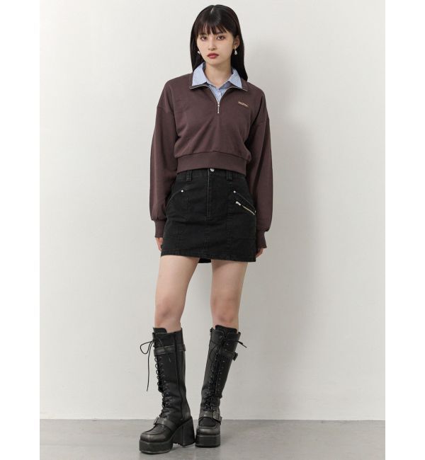 MURUA「シャツレイヤードハーフジップスウェット」|スウェット・ジャージ|