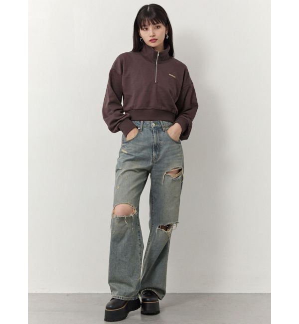 MURUA「シャツレイヤードハーフジップスウェット」|スウェット・ジャージ|