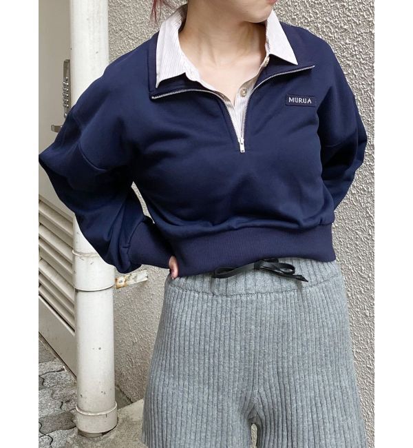 MURUA「シャツレイヤードハーフジップスウェット」|スウェット・ジャージ|
