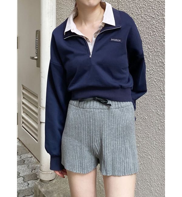MURUA「シャツレイヤードハーフジップスウェット」|スウェット・ジャージ|