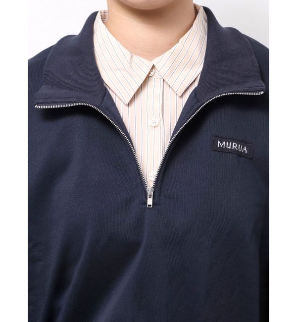 MURUA「シャツレイヤードハーフジップスウェット」|スウェット・ジャージ|