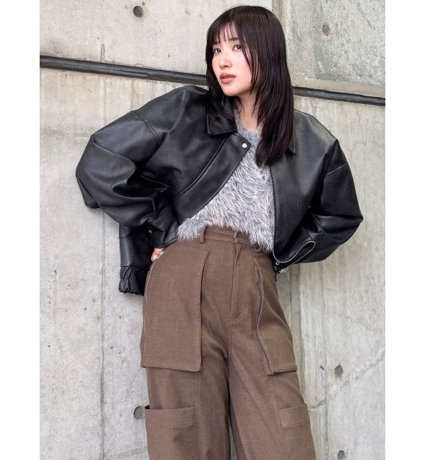 MURUA「ヴィンテージフェイクレザーブルゾン」|ブルゾン・スタジャン|