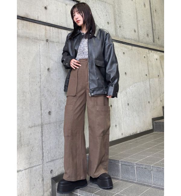 MURUA「ヴィンテージフェイクレザーブルゾン」|ブルゾン・スタジャン|