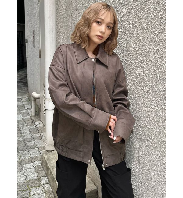 MURUA「ヴィンテージフェイクレザーブルゾン」|ブルゾン・スタジャン|