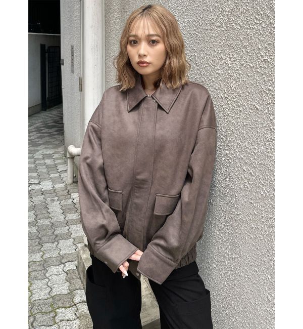 MURUA「ヴィンテージフェイクレザーブルゾン」|ブルゾン・スタジャン|