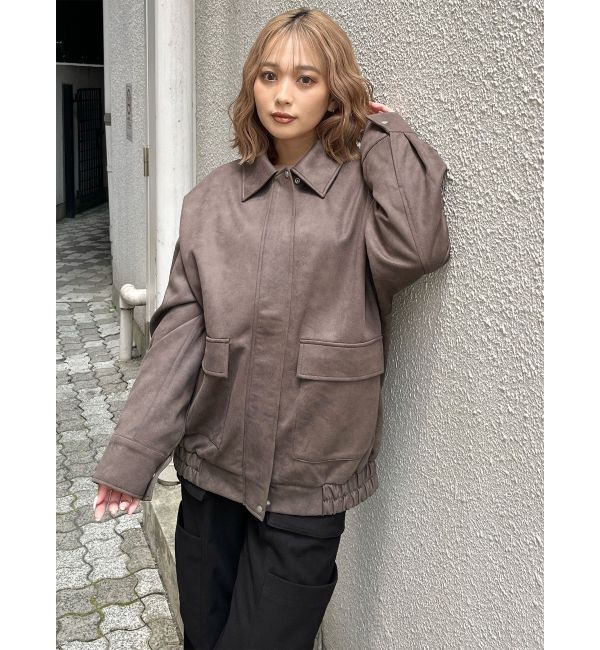 MURUA「ヴィンテージフェイクレザーブルゾン」|ブルゾン・スタジャン|