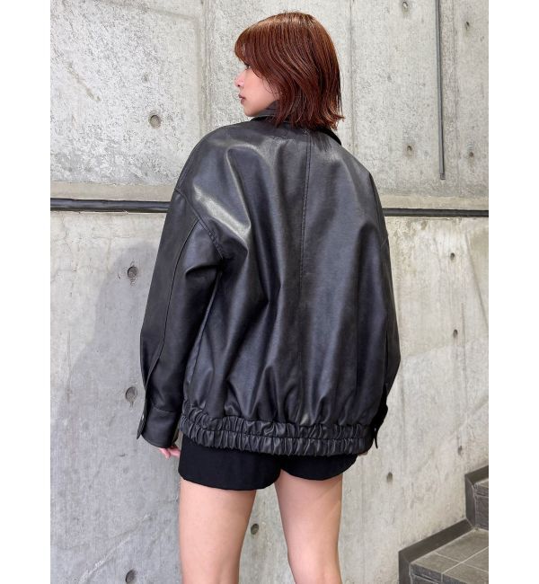 MURUA「ヴィンテージフェイクレザーブルゾン」|ブルゾン・スタジャン|