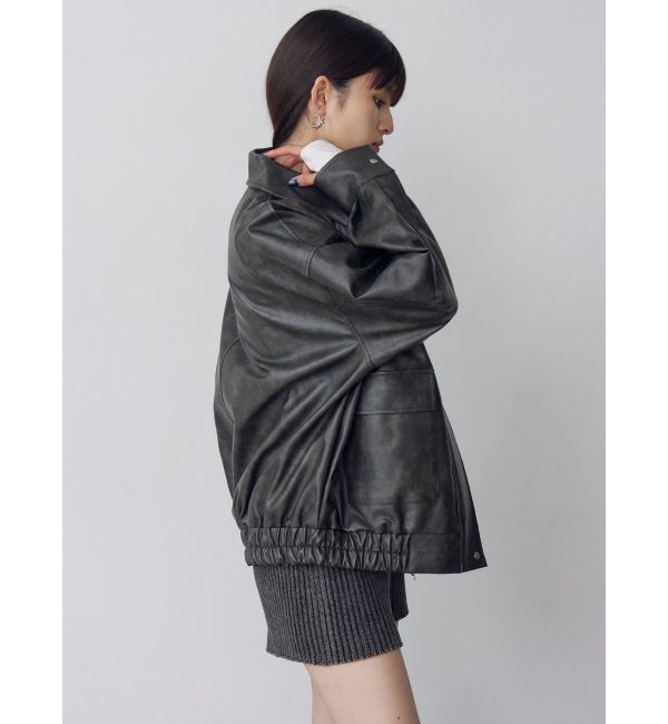 MURUA「ヴィンテージフェイクレザーブルゾン」|ブルゾン・スタジャン|