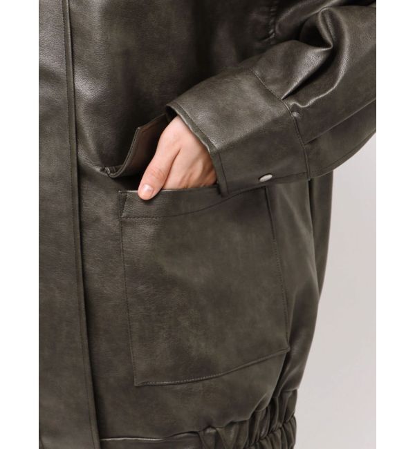 MURUA「ヴィンテージフェイクレザーブルゾン」|ブルゾン・スタジャン|