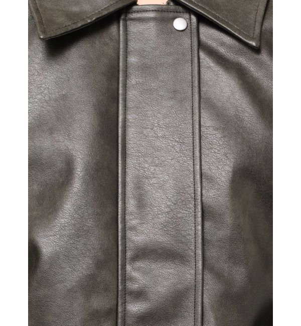 MURUA「ヴィンテージフェイクレザーブルゾン」|ブルゾン・スタジャン|
