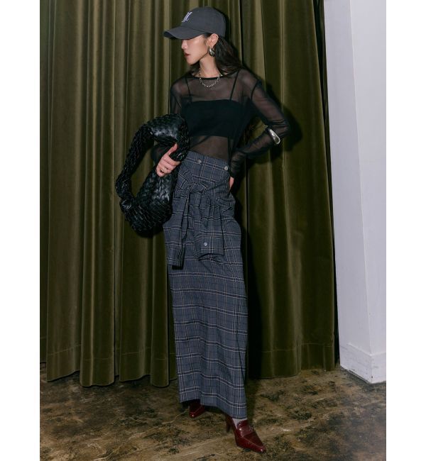 MURUA「【YUKKOコラボ】2WAYシャツライクジャンスカ」|ジャンパースカート|