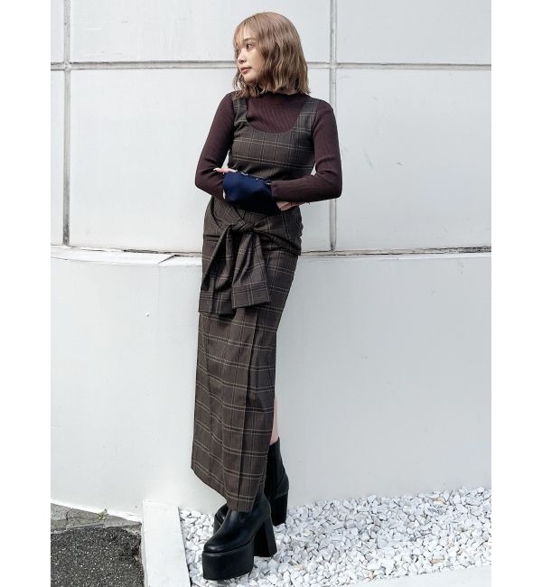 MURUA「【YUKKOコラボ】2WAYシャツライクジャンスカ」|ジャンパースカート|