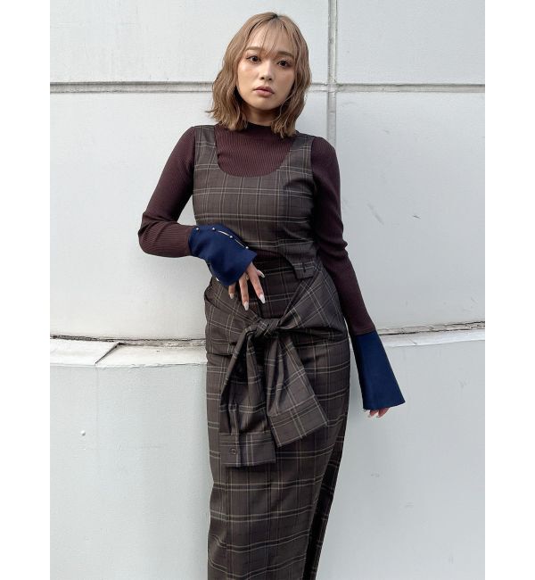 MURUA「【YUKKOコラボ】2WAYシャツライクジャンスカ」|ジャンパースカート|
