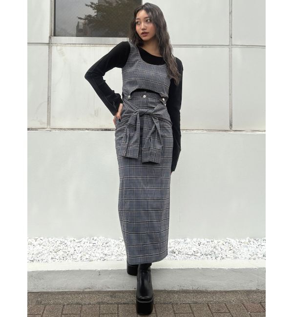 MURUA「【YUKKOコラボ】2WAYシャツライクジャンスカ」|ジャンパースカート|