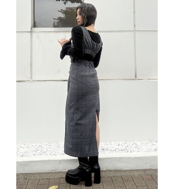 MURUA「【YUKKOコラボ】2WAYシャツライクジャンスカ」|ジャンパースカート|