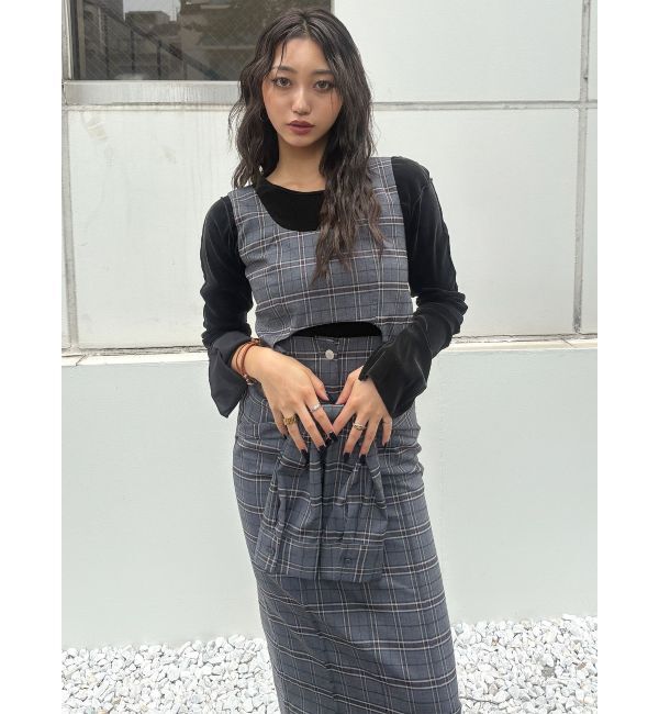 MURUA「【YUKKOコラボ】2WAYシャツライクジャンスカ」|ジャンパースカート|