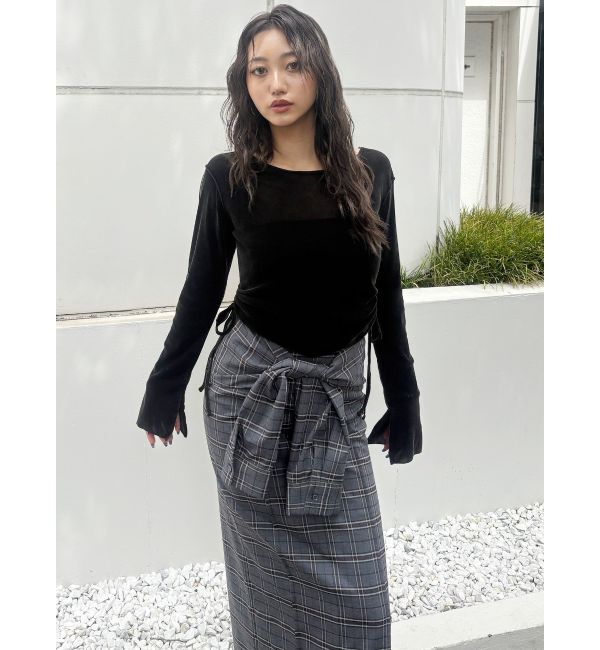 MURUA「【YUKKOコラボ】2WAYシャツライクジャンスカ」|ジャンパースカート|