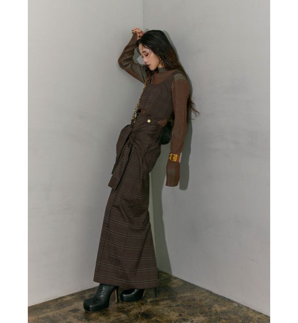 MURUA「【YUKKOコラボ】2WAYシャツライクジャンスカ」|ジャンパースカート|