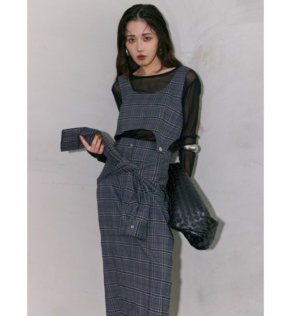 MURUA「【YUKKOコラボ】2WAYシャツライクジャンスカ」|ジャンパースカート|