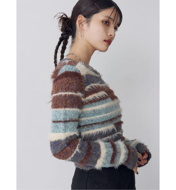 MURUA「ミックスエレメントニット」|ニット・セーター|ブラウン