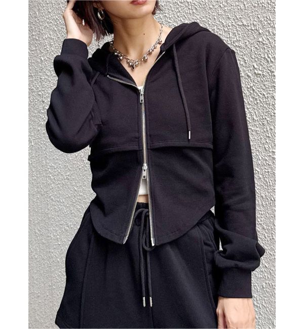 MURUA「ZIPフーディー」|パーカー|ブラック