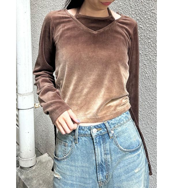 MURUA「ホルターネックベロアトップス」|Tシャツ・カットソー|
