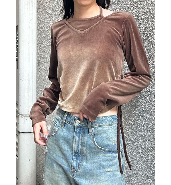 MURUA「ホルターネックベロアトップス」|Tシャツ・カットソー|