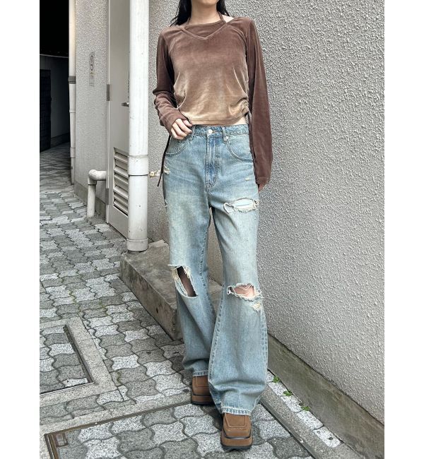 MURUA「ホルターネックベロアトップス」|Tシャツ・カットソー|