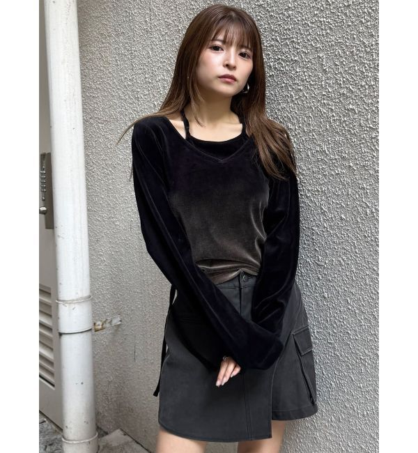 MURUA「ホルターネックベロアトップス」|Tシャツ・カットソー|