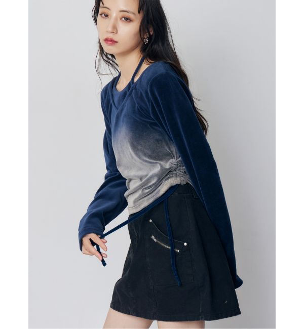 MURUA「ホルターネックベロアトップス」|Tシャツ・カットソー|ブルー