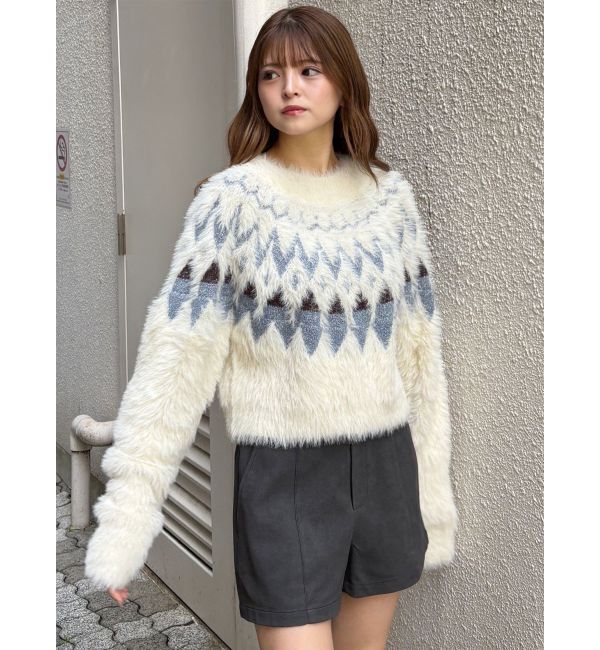 MURUA「ノルディッククロップドニット」|ニット・セーター|