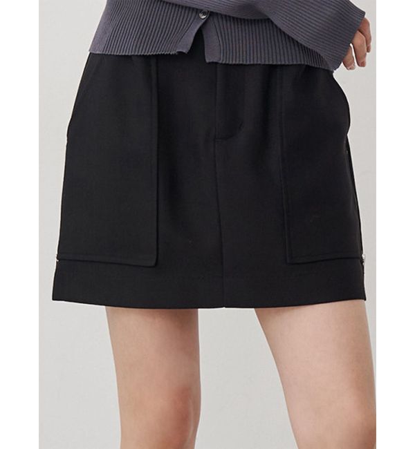 MURUA「サイドジップカーゴスカート」|スカート|ブラック