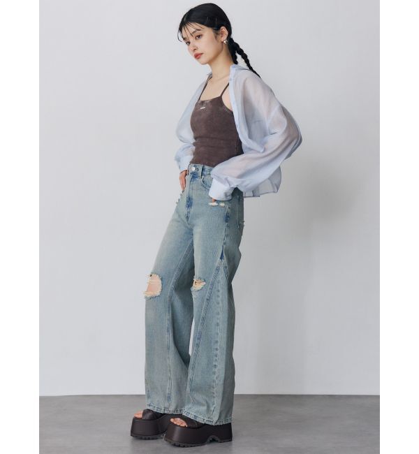 MURUA「ロゴプレートスクエアキャミ」|キャミソール|