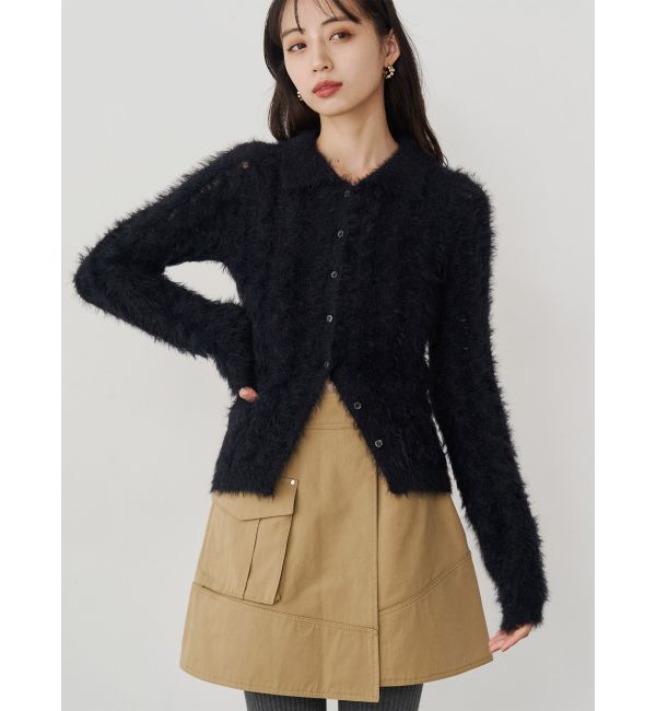 MURUA「ウェーブポロニット」|ニット・セーター|ブラック